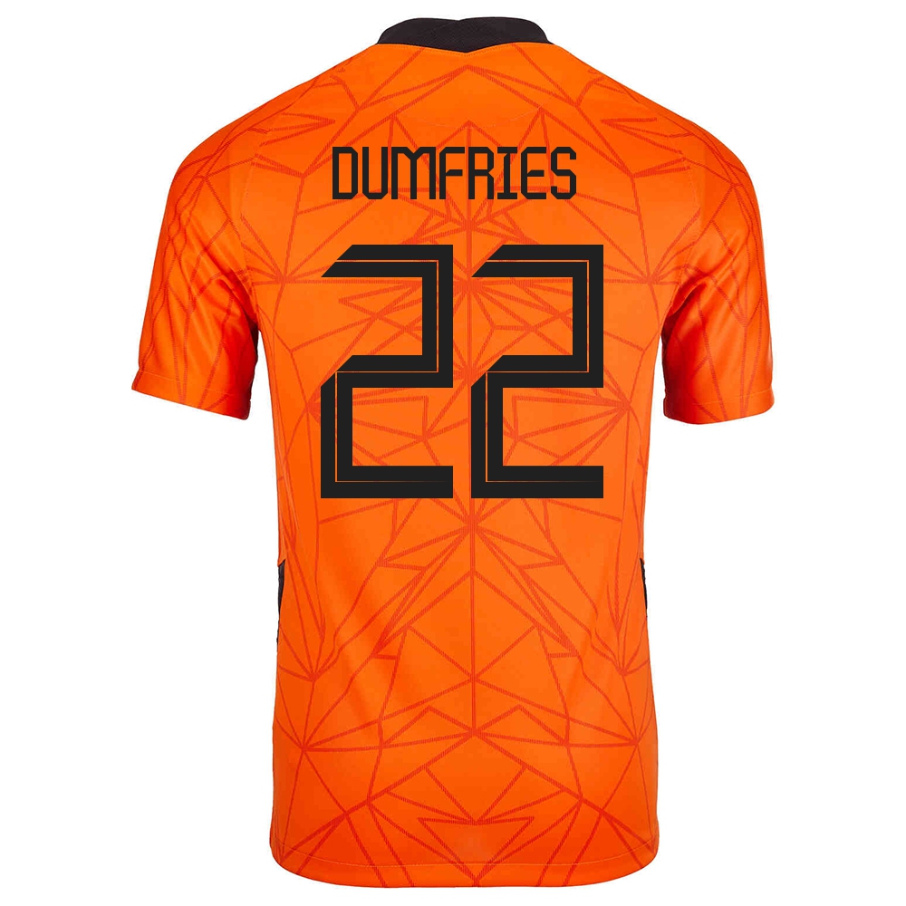 Férfi Holland Labdarúgó-válogatott Denzel Dumfries #22 Hazai Narancs 2021 Mez Póló Ing