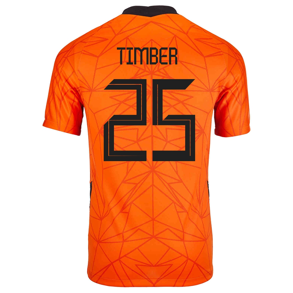 Női Holland labdarúgó-válogatott Jurrien Timber #25 Hazai Narancs 2021 Mez Póló Ing