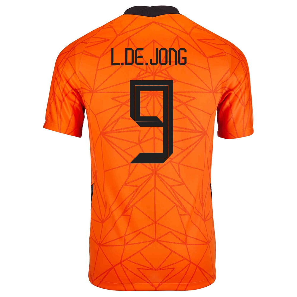 Női Holland labdarúgó-válogatott Luuk de Jong #9 Hazai Narancs 2021 Mez Póló Ing