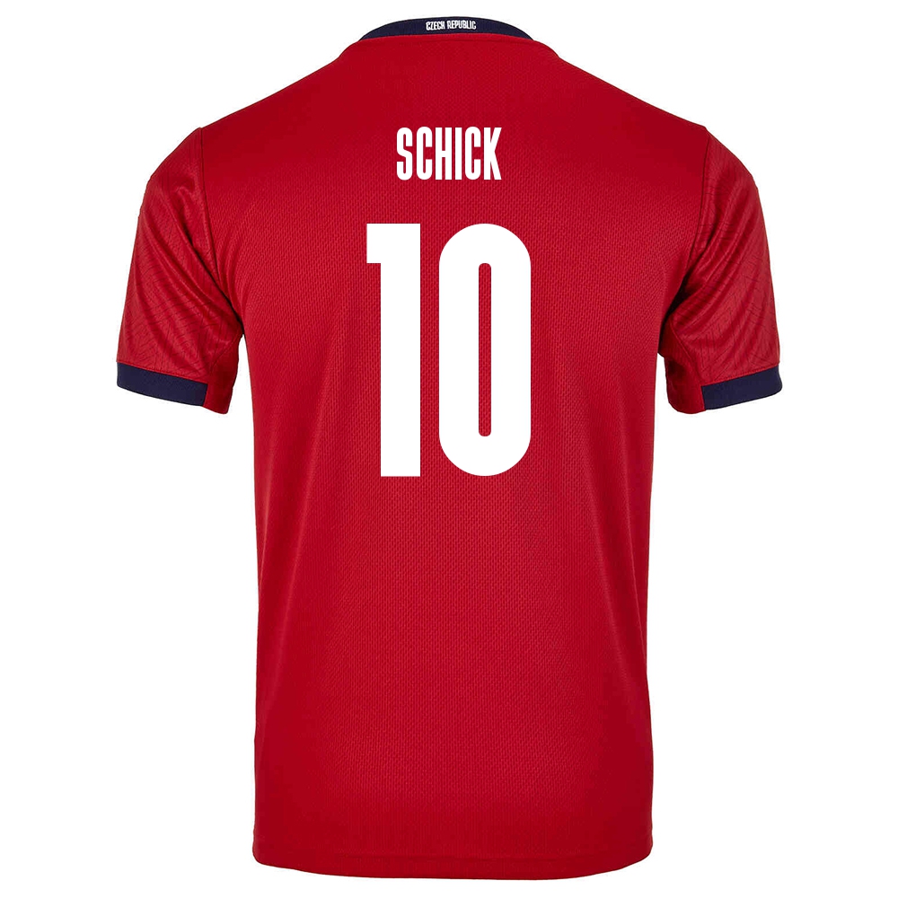 Női Cseh labdarúgó-válogatott Patrik Schick #10 Hazai Piros 2021 Mez Póló Ing