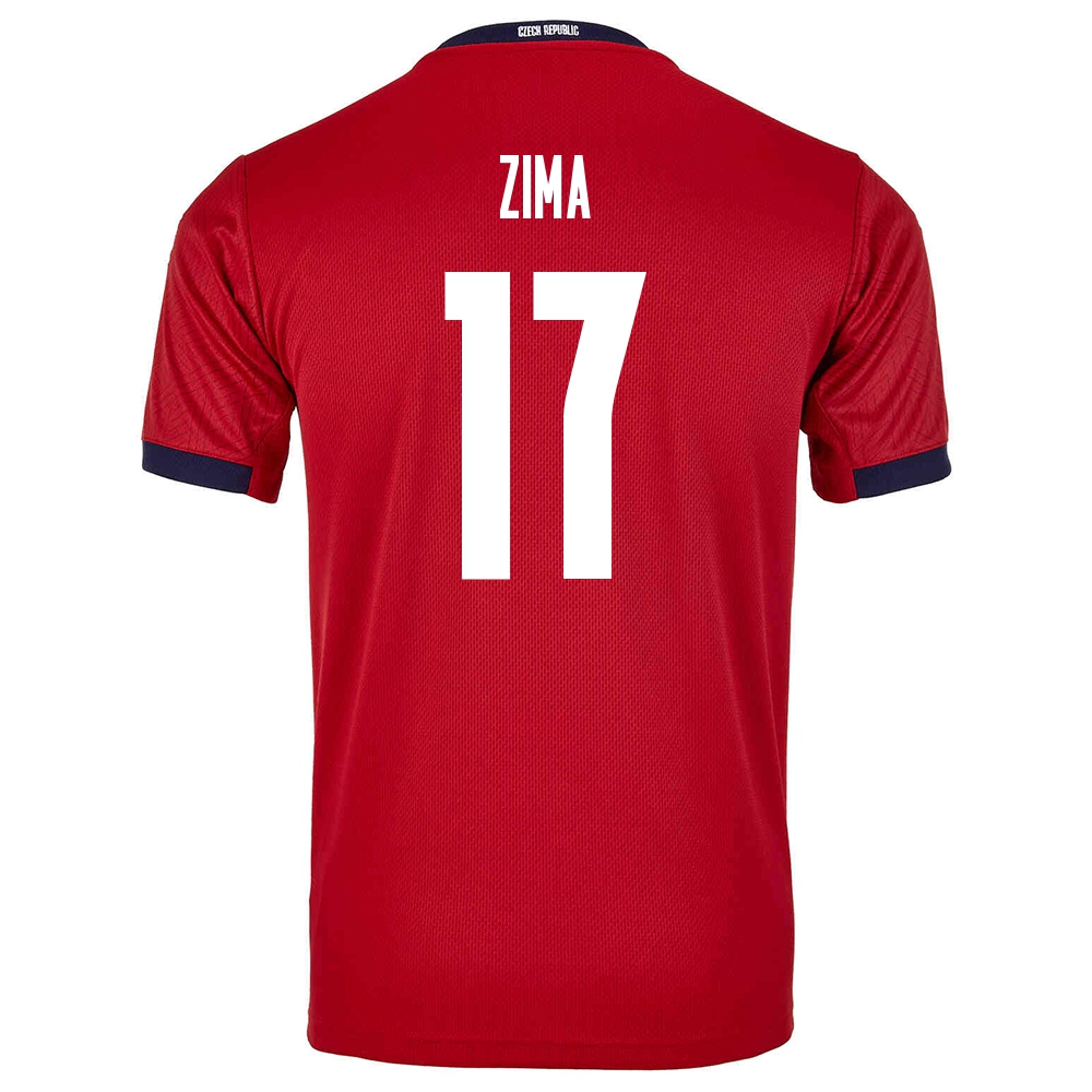 Női Cseh labdarúgó-válogatott David Zima #17 Hazai Piros 2021 Mez Póló Ing
