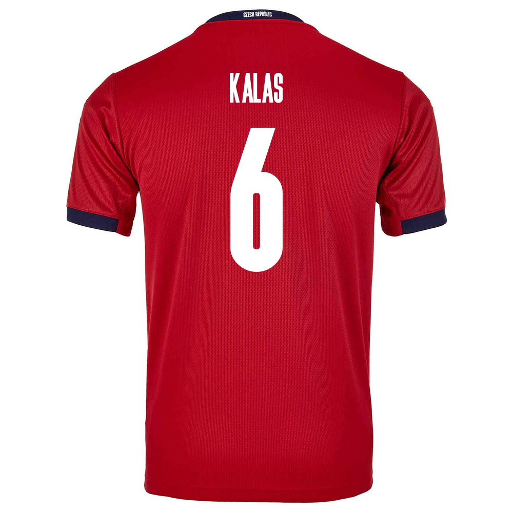 Női Cseh labdarúgó-válogatott Tomas Kalas #6 Hazai Piros 2021 Mez Póló Ing