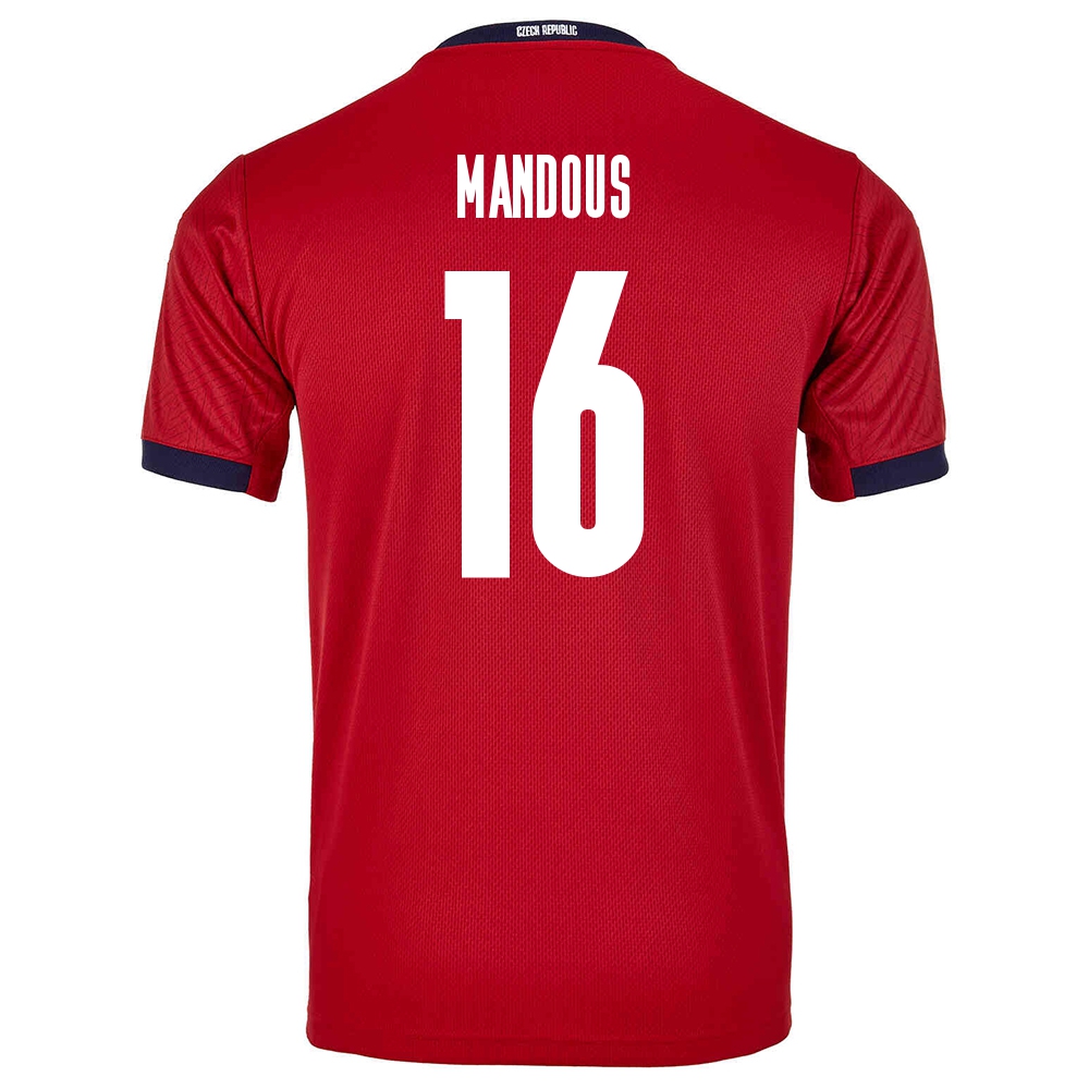 Női Cseh labdarúgó-válogatott Ales Mandous #16 Hazai Piros 2021 Mez Póló Ing