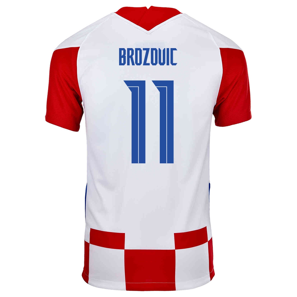 Női Horvát labdarúgó-válogatott Marcelo Brozovic #11 Hazai Piros fehér 2021 Mez Póló Ing
