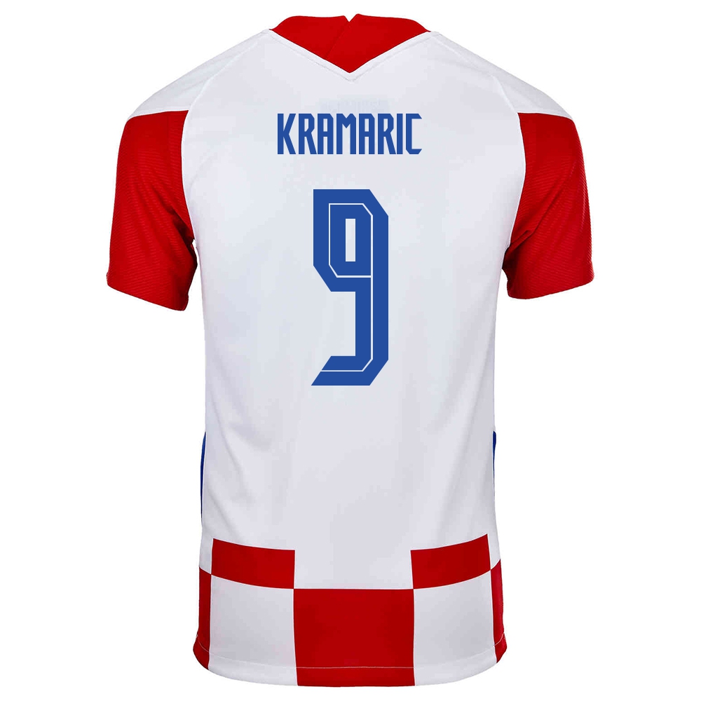 Női Horvát labdarúgó-válogatott Andrej Kramaric #9 Hazai Piros fehér 2021 Mez Póló Ing