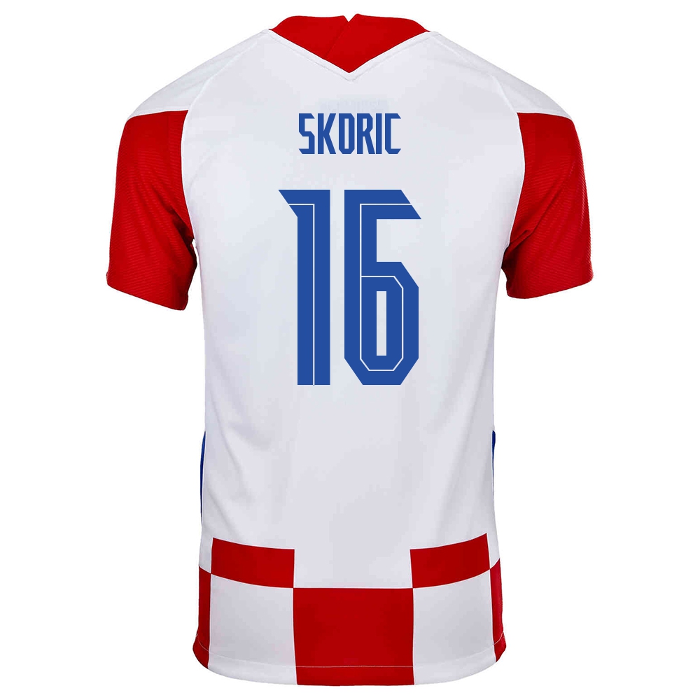 Női Horvát labdarúgó-válogatott Mile Skoric #16 Hazai Piros fehér 2021 Mez Póló Ing