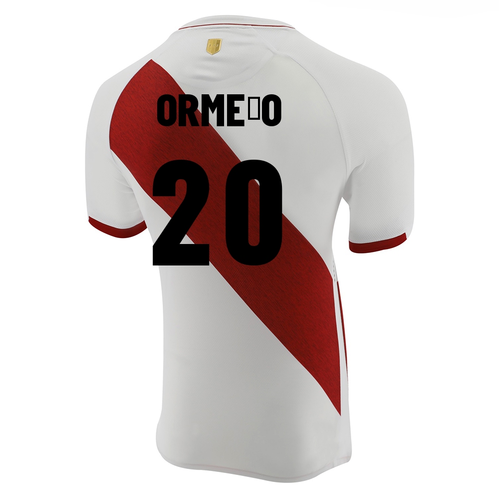 Női Perui labdarúgó-válogatott Santiago Ormeño #20 Hazai Fehér 2021 Mez Póló Ing