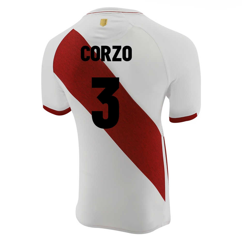 Női Perui labdarúgó-válogatott Aldo Corzo #3 Hazai Fehér 2021 Mez Póló Ing