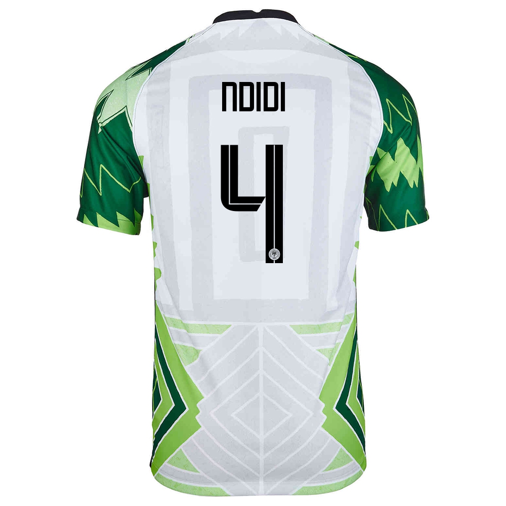 Férfi Nigériai Labdarúgó-válogatott Wilfred Ndidi #4 Hazai Zöld Fehér 2021 Mez Póló Ing
