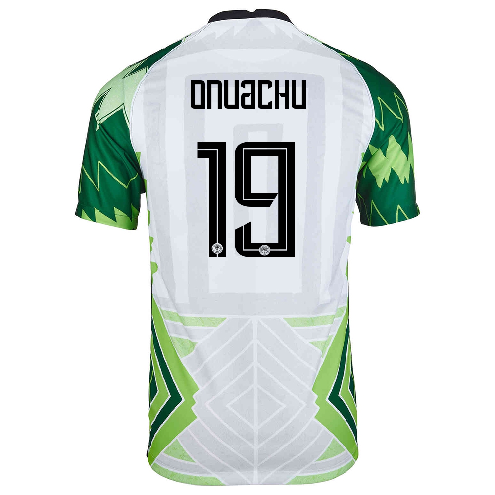 Női Nigériai labdarúgó-válogatott Paul Onuachu #19 Hazai Zöld Fehér 2021 Mez Póló Ing