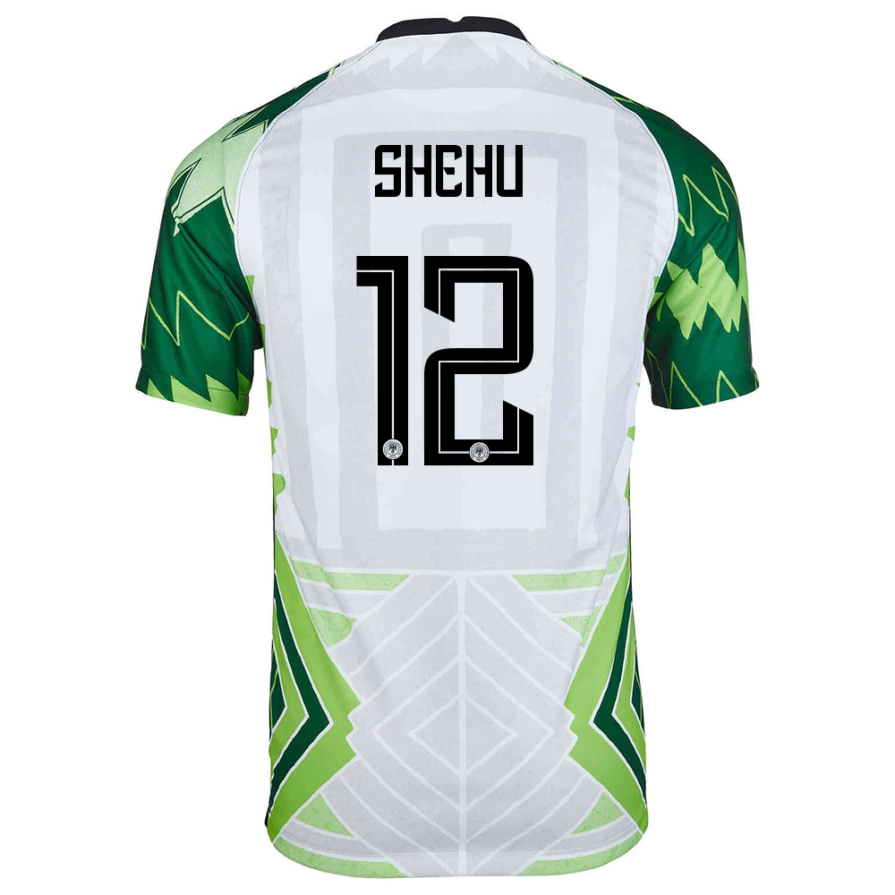 Gyermek Nigériai Labdarúgó-válogatott Abdullahi Shehu #12 Hazai Zöld Fehér 2021 Mez Póló Ing