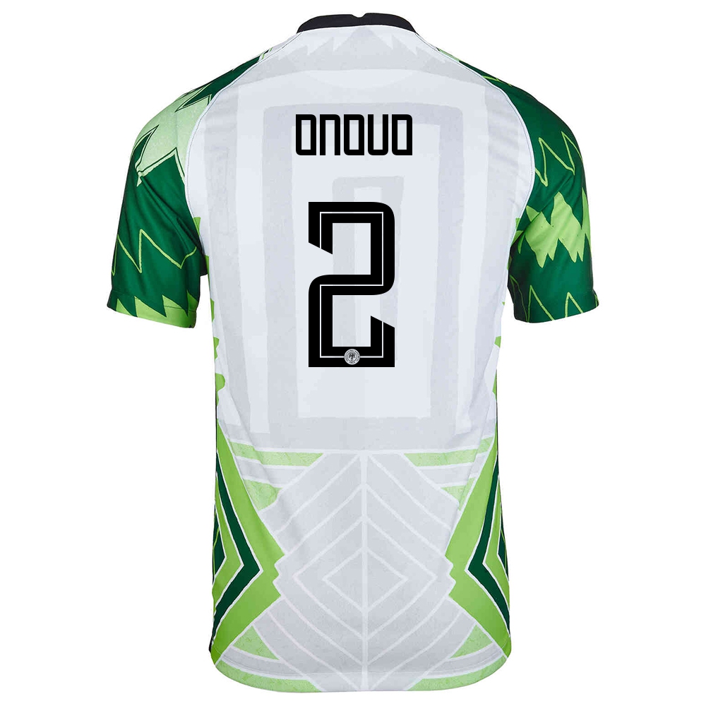 Női Nigériai labdarúgó-válogatott Vincent Onovo #2 Hazai Zöld Fehér 2021 Mez Póló Ing