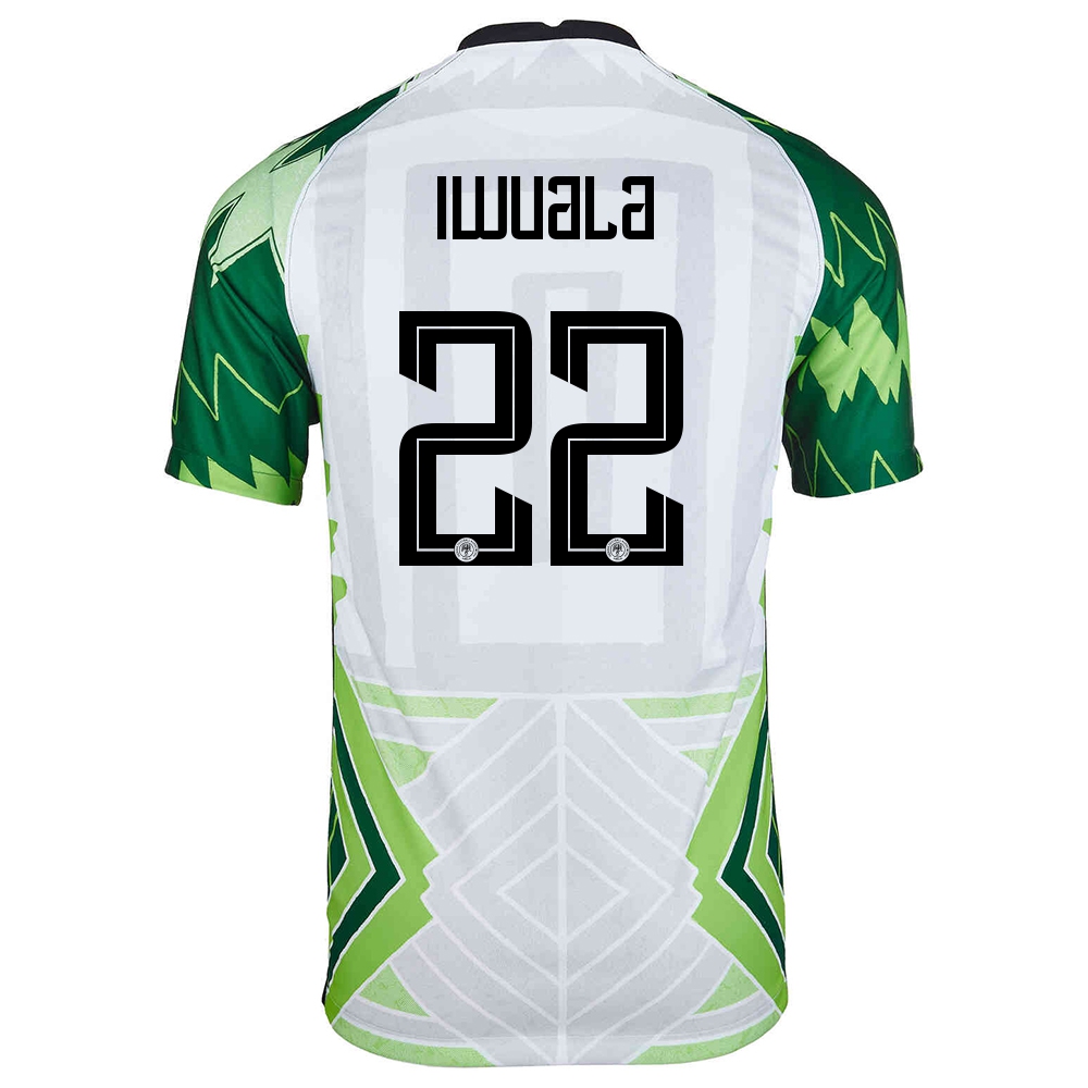 Női Nigériai Labdarúgó-válogatott Anayo Iwuala #22 Hazai Zöld Fehér 2021 Mez Póló Ing