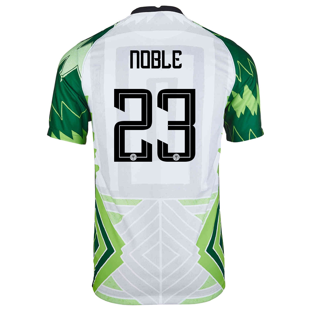 Női Nigériai labdarúgó-válogatott John Noble #23 Hazai Zöld Fehér 2021 Mez Póló Ing