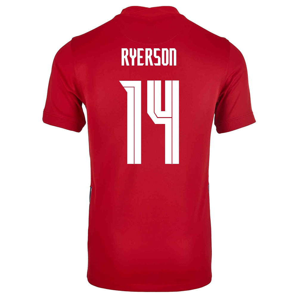 Női Norvég labdarúgó-válogatott Julian Ryerson #14 Hazai Piros 2021 Mez Póló Ing