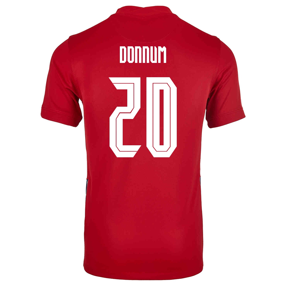 Női Norvég labdarúgó-válogatott Aron Donnum #20 Hazai Piros 2021 Mez Póló Ing
