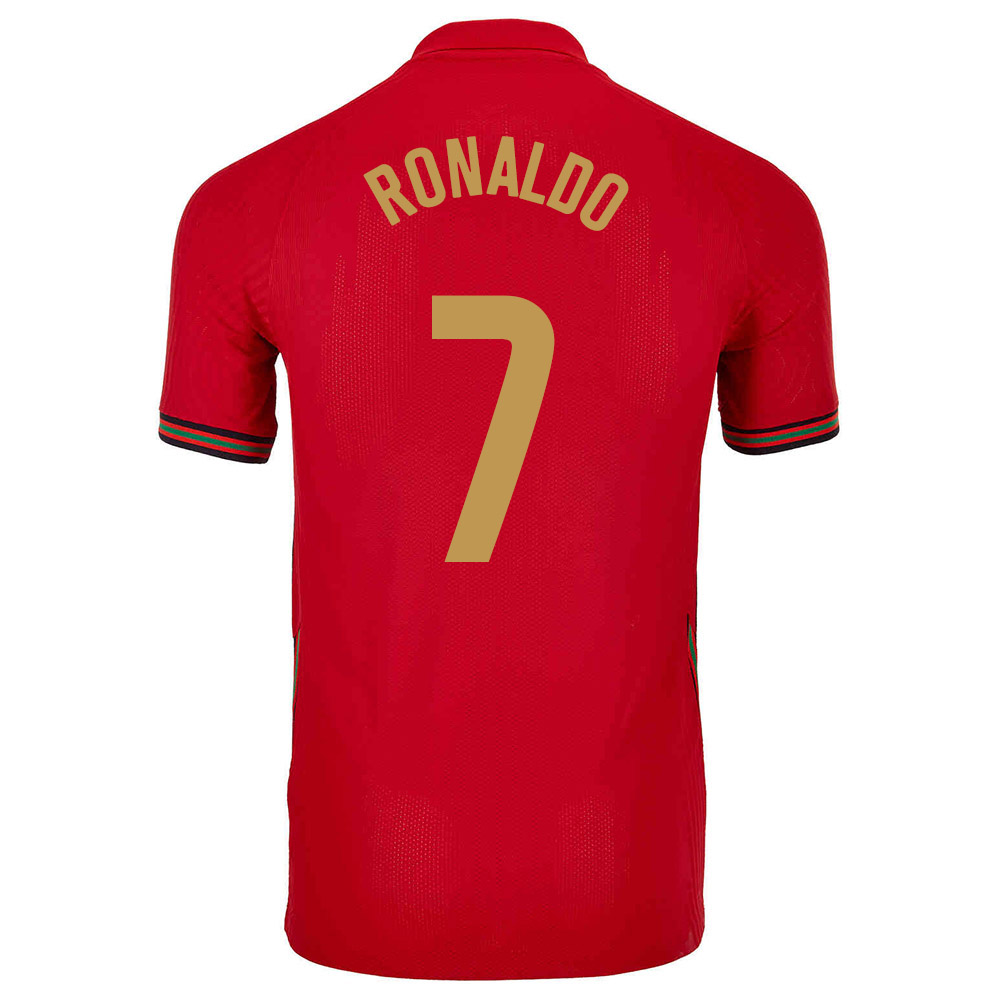 Férfi Portugál Labdarúgó-válogatott Cristiano Ronaldo #7 Hazai Piros 2021 Mez Póló Ing