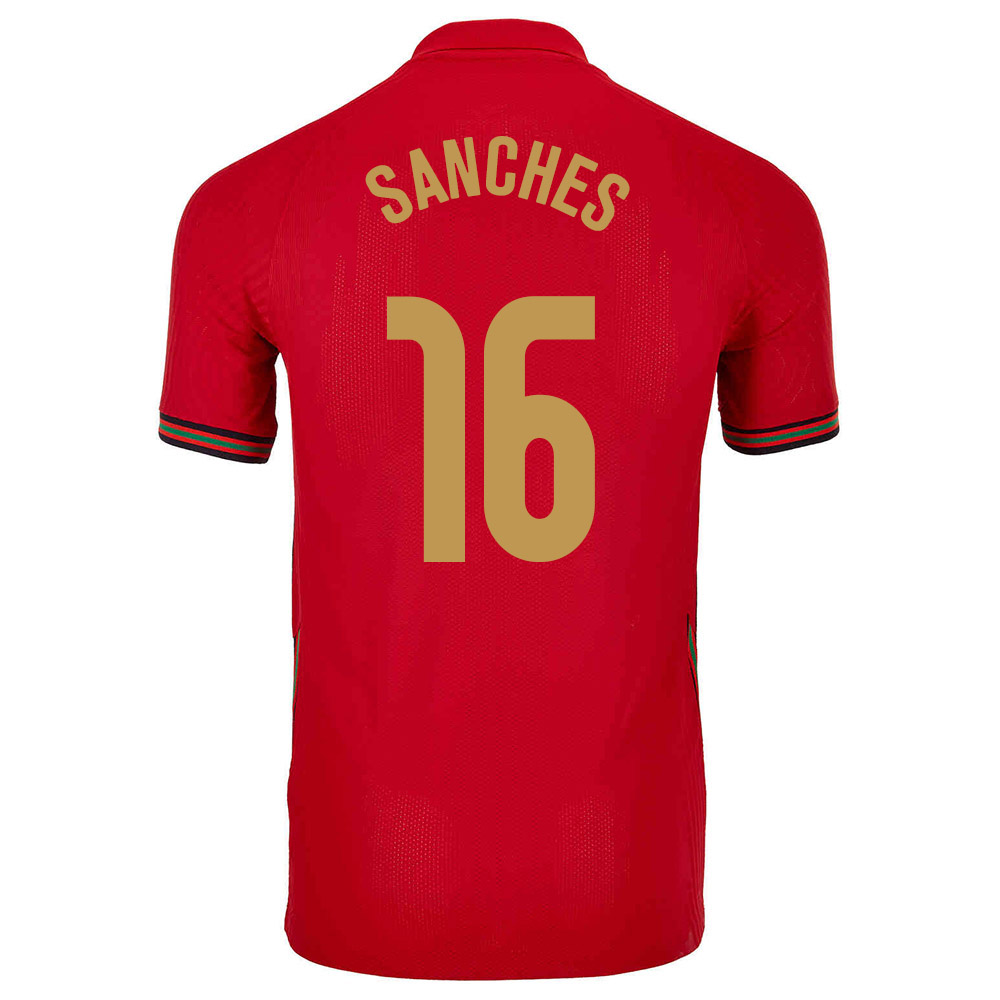 Női Portugál Labdarúgó-válogatott Renato Sanches #16 Hazai Piros 2021 Mez Póló Ing