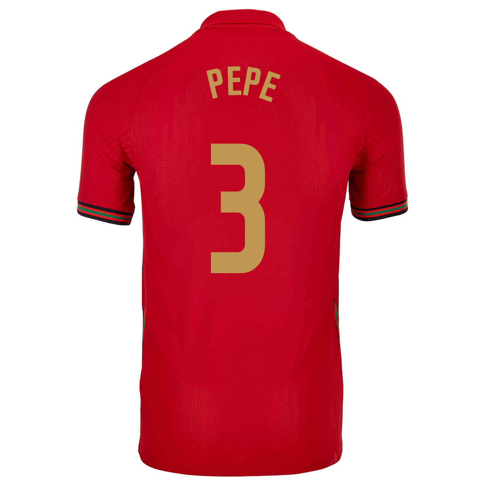 Férfi Portugál Labdarúgó-válogatott Pepe #3 Hazai Piros 2021 Mez Póló Ing