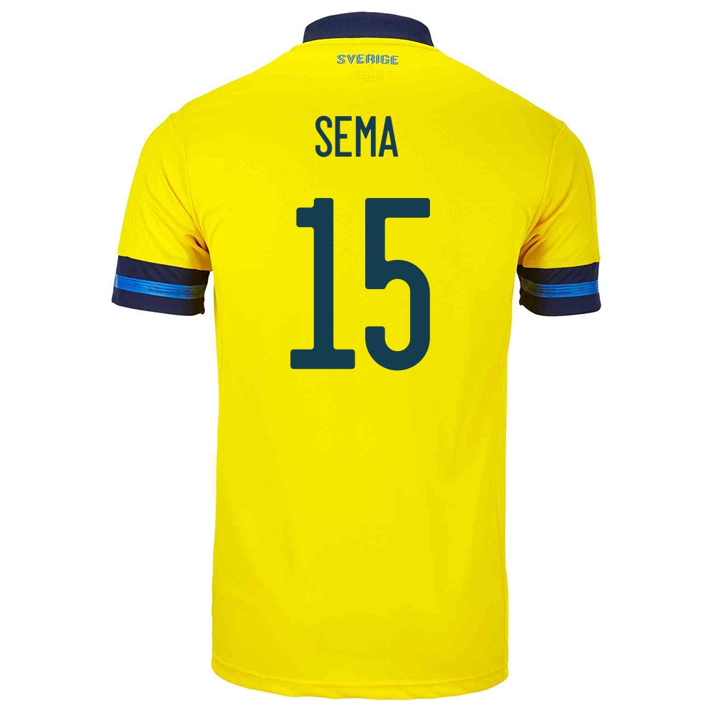 Női Svéd Labdarúgó-válogatott Ken Sema #15 Hazai Sárga 2021 Mez Póló Ing