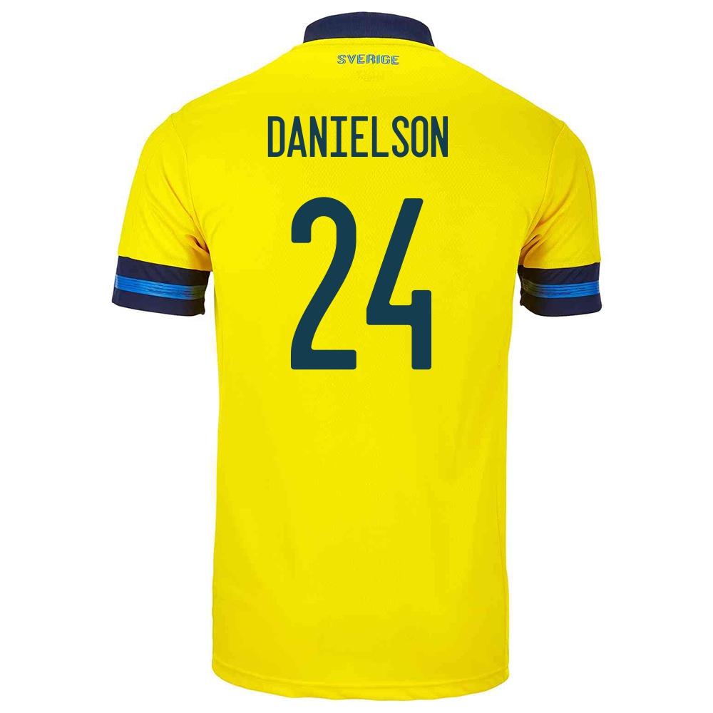 Női Svéd labdarúgó-válogatott Marcus Danielson #24 Hazai Sárga 2021 Mez Póló Ing