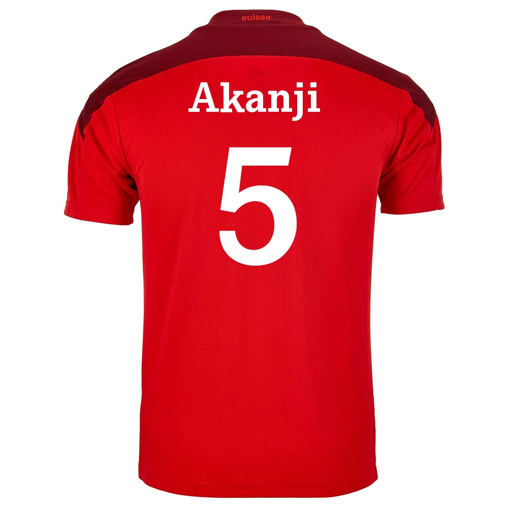 Női Svájci labdarúgó-válogatott Manuel Akanji #5 Hazai Piros 2021 Mez Póló Ing