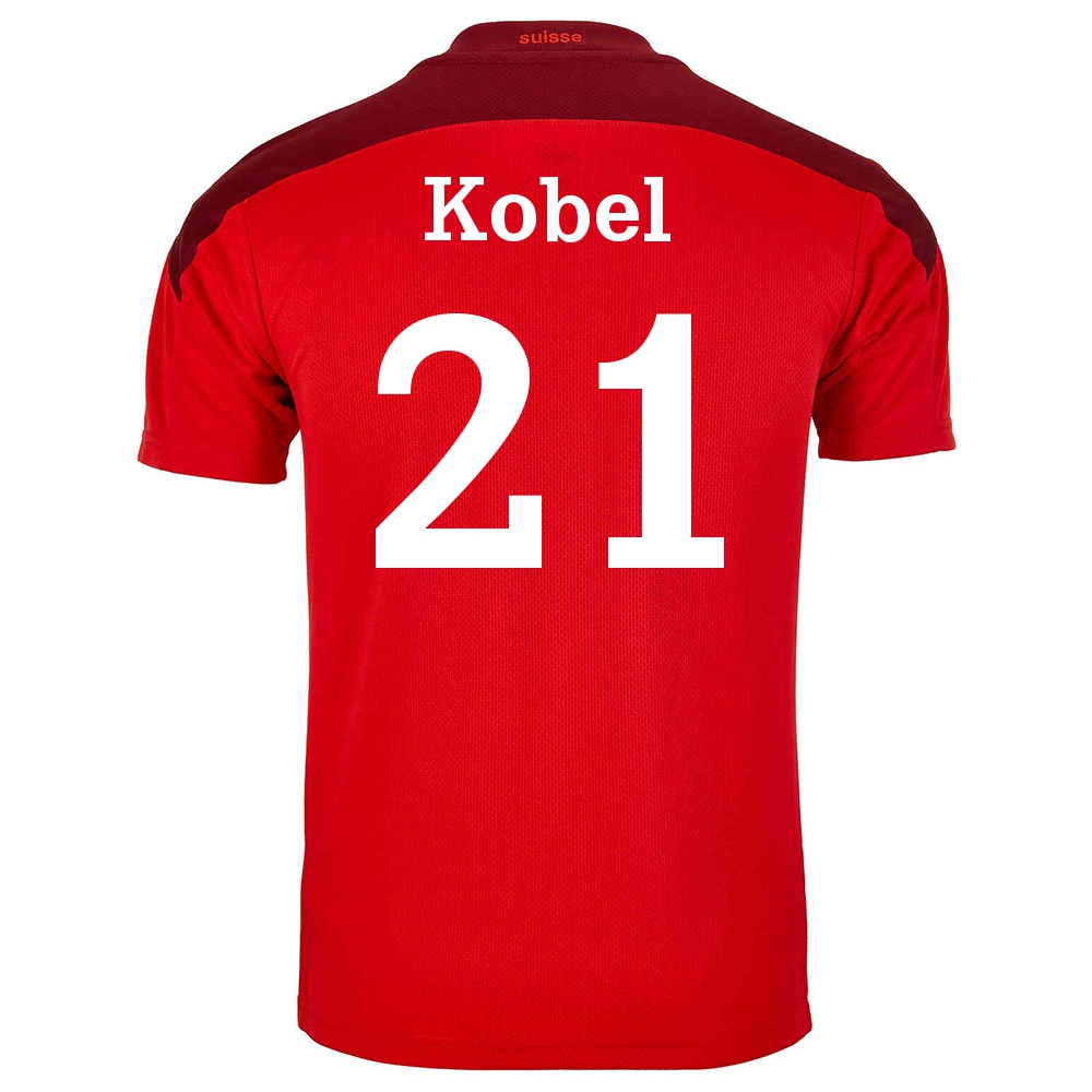 Női Svájci labdarúgó-válogatott Gregor Kobel #21 Hazai Piros 2021 Mez Póló Ing