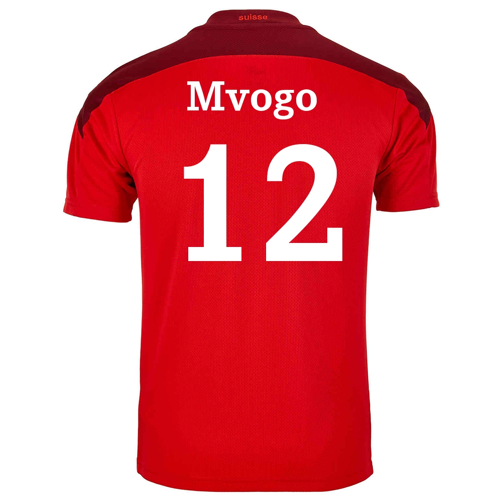 Női Svájci labdarúgó-válogatott Yvon Mvogo #12 Hazai Piros 2021 Mez Póló Ing