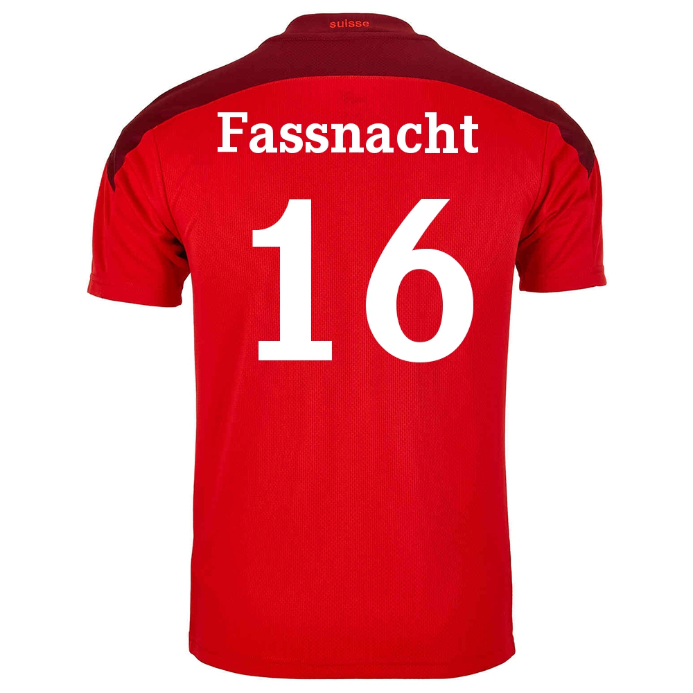 Női Svájci labdarúgó-válogatott Christian Fassnacht #16 Hazai Piros 2021 Mez Póló Ing