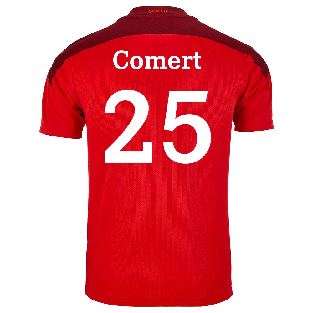 Női Svájci labdarúgó-válogatott Eray Comert #25 Hazai Piros 2021 Mez Póló Ing
