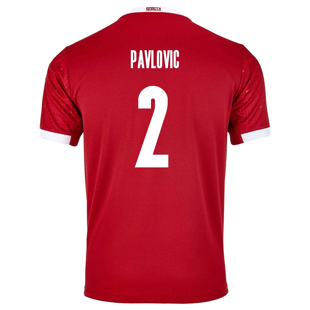 Női Szerb labdarúgó-válogatott Strahinja Pavlovic #2 Hazai Piros 2021 Mez Póló Ing
