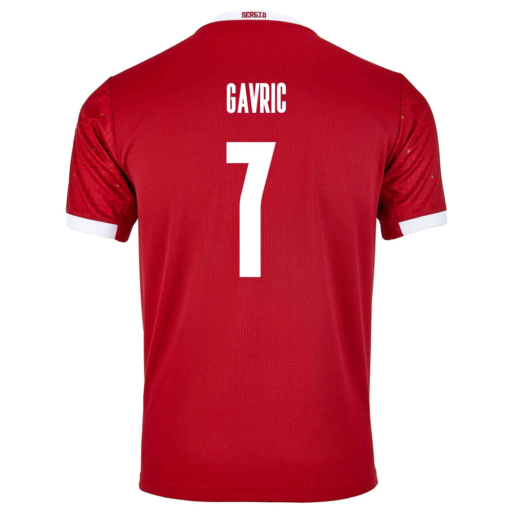 Női Szerb labdarúgó-válogatott Zeljko Gavric #7 Hazai Piros 2021 Mez Póló Ing