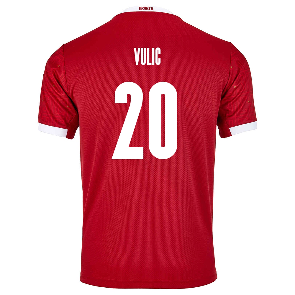 Női Szerb labdarúgó-válogatott Milos Vulic #20 Hazai Piros 2021 Mez Póló Ing
