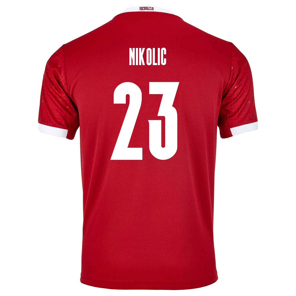 Női Szerb labdarúgó-válogatott Djordje Nikolic #23 Hazai Piros 2021 Mez Póló Ing