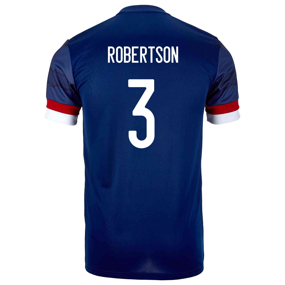Női Skót labdarúgó-válogatott Andrew Robertson #3 Hazai Sötétkék 2021 Mez Póló Ing