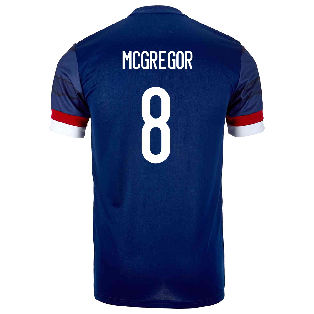 Női Skót labdarúgó-válogatott Callum McGregor #8 Hazai Sötétkék 2021 Mez Póló Ing