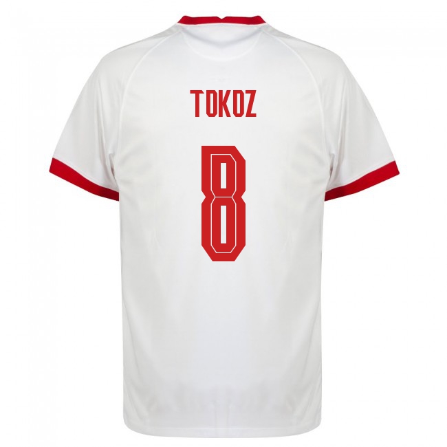 Női Török labdarúgó-válogatott Dorukhan Tokoz #8 Hazai Fehér 2021 Mez Póló Ing