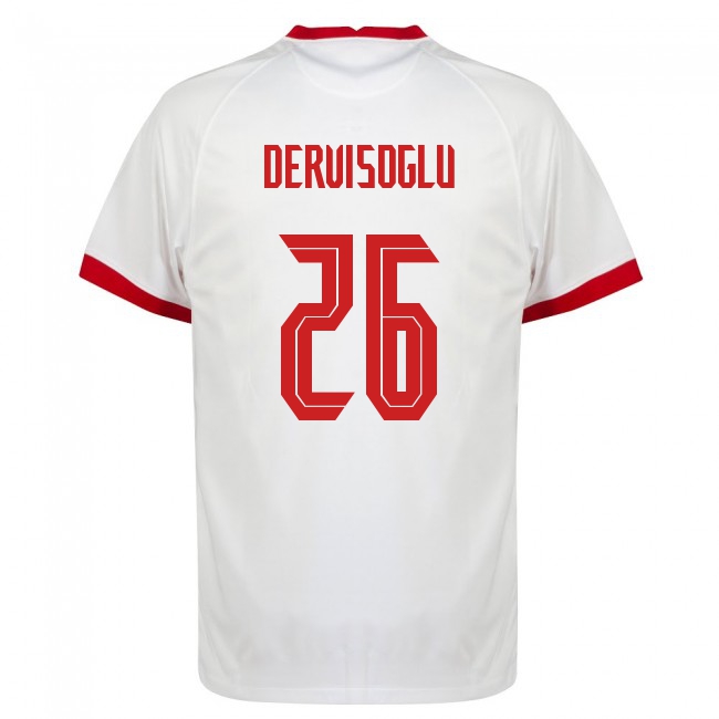 Női Török labdarúgó-válogatott Halil Dervisoglu #26 Hazai Fehér 2021 Mez Póló Ing