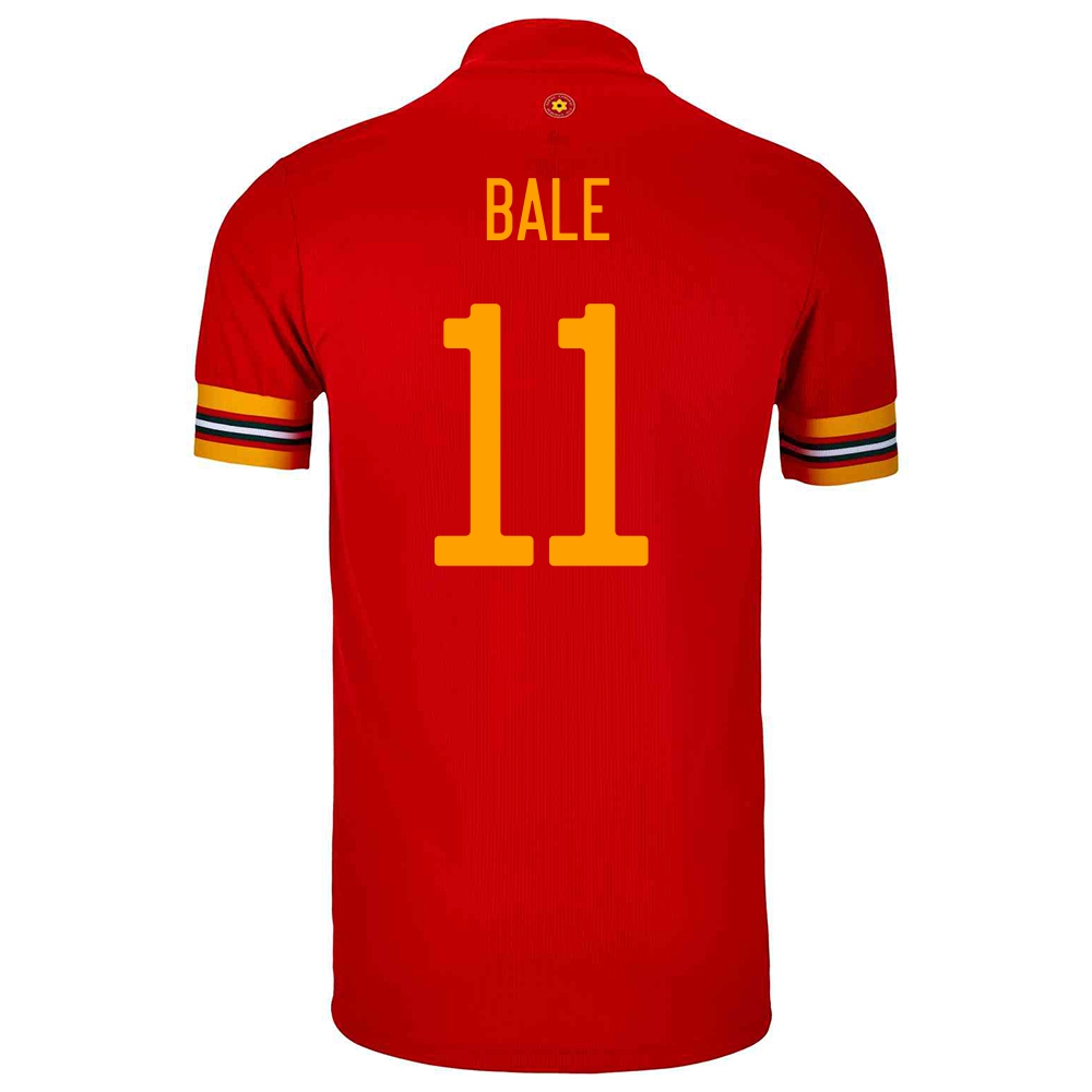 Gyermek Walesi Labdarúgó-válogatott Gareth Bale #11 Hazai Piros 2021 Mez Póló Ing