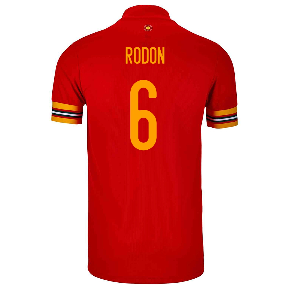 Női Walesi labdarúgó-válogatott Joe Rodon #6 Hazai Piros 2021 Mez Póló Ing