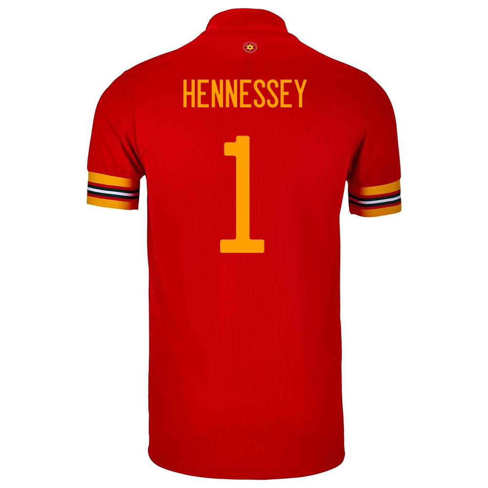Női Walesi labdarúgó-válogatott Wayne Hennessey #1 Hazai Piros 2021 Mez Póló Ing