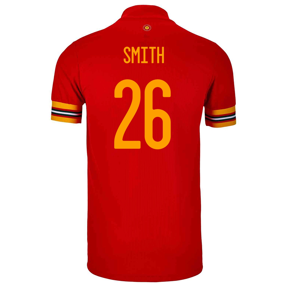 Női Walesi labdarúgó-válogatott Matt Smith #26 Hazai Piros 2021 Mez Póló Ing