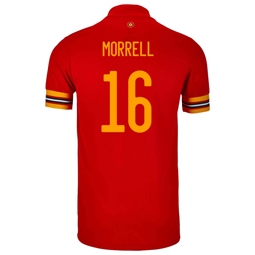 Férfi Walesi Labdarúgó-válogatott Joe Morrell #16 Hazai Piros 2021 Mez Póló Ing