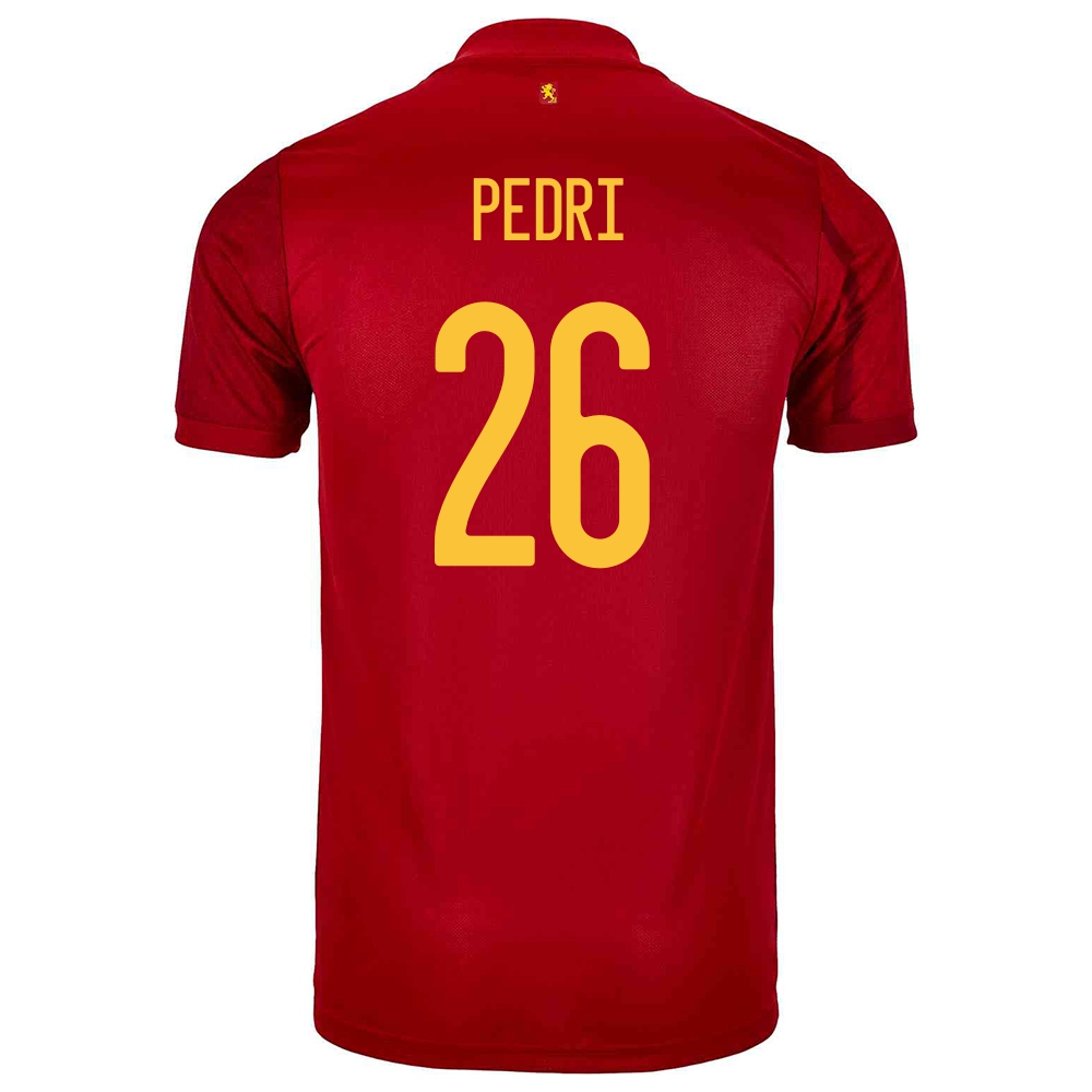 Női Spanyol labdarúgó-válogatott Pedri #26 Hazai Piros 2021 Mez Póló Ing