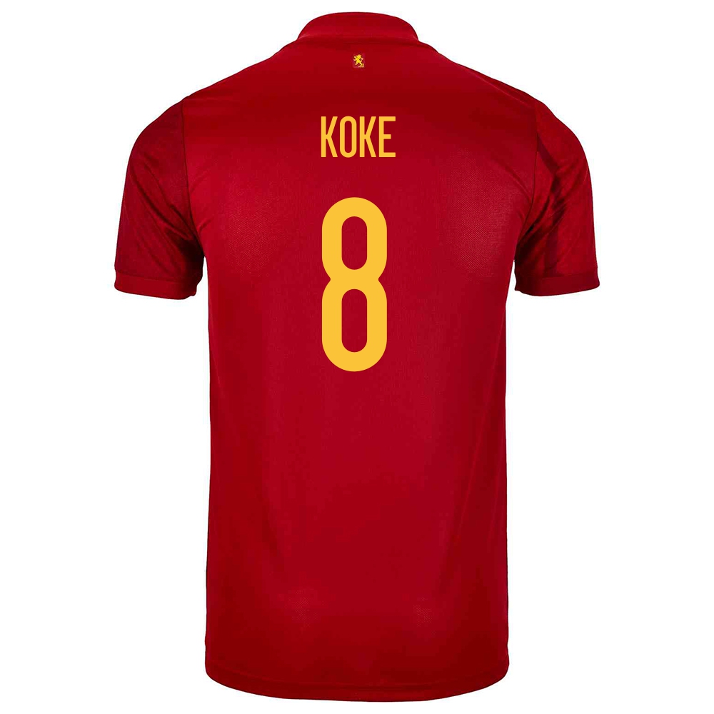 Női Spanyol labdarúgó-válogatott Koke #8 Hazai Piros 2021 Mez Póló Ing