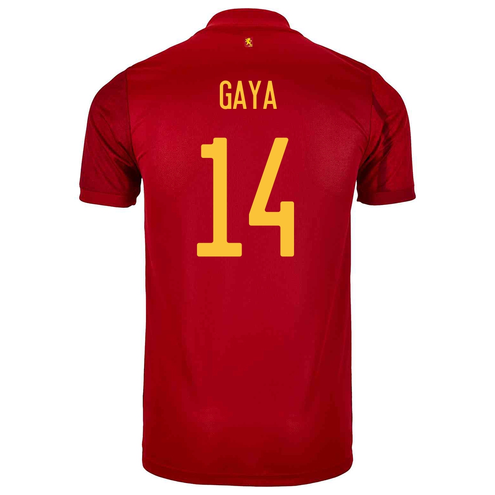 Férfi Spanyol Labdarúgó-válogatott Jose Gaya #14 Hazai Piros 2021 Mez Póló Ing