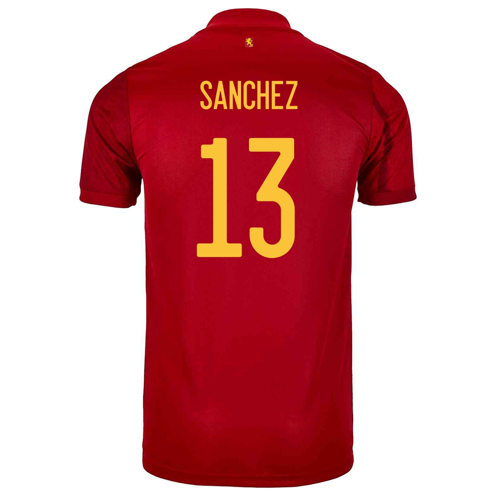 Férfi Spanyol Labdarúgó-válogatott Robert Sanchez #13 Hazai Piros 2021 Mez Póló Ing