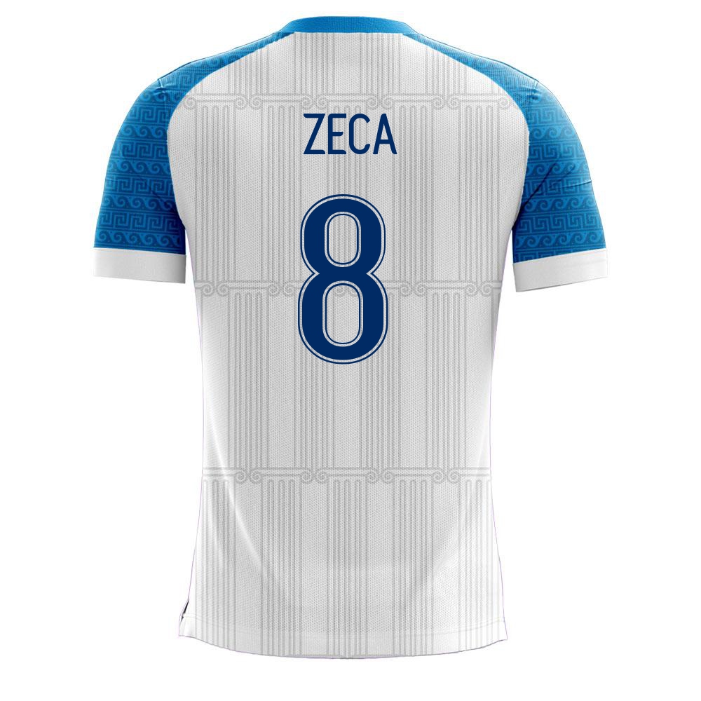 Női Görög labdarúgó-válogatott Zeca #8 Hazai Fehér 2021 Mez Póló Ing
