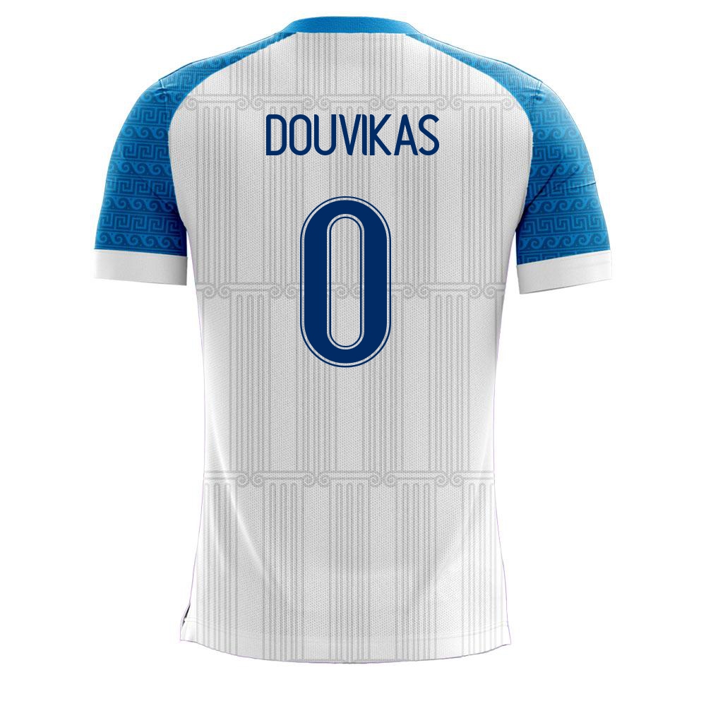 Női Görög labdarúgó-válogatott Anastasios Douvikas #0 Hazai Fehér 2021 Mez Póló Ing
