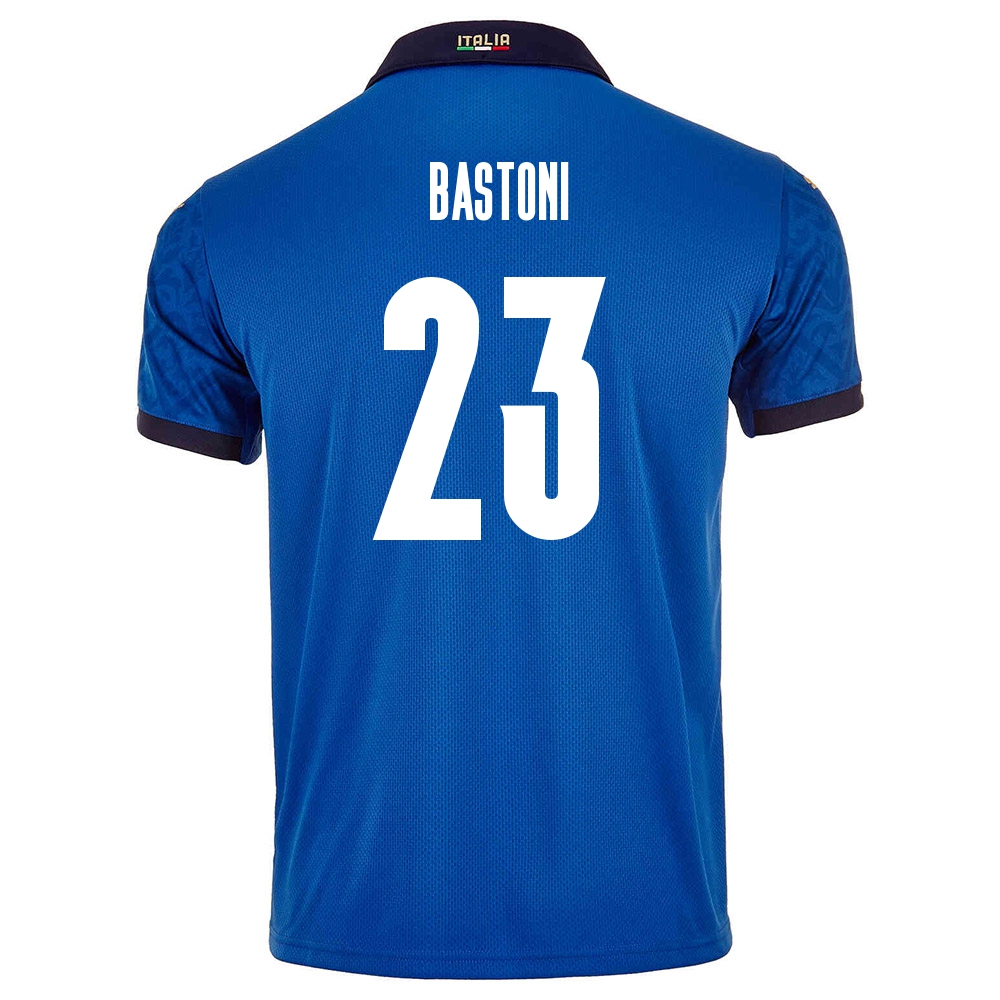 Női Olasz labdarúgó-válogatott Alessandro Bastoni #23 Hazai Kék 2021 Mez Póló Ing